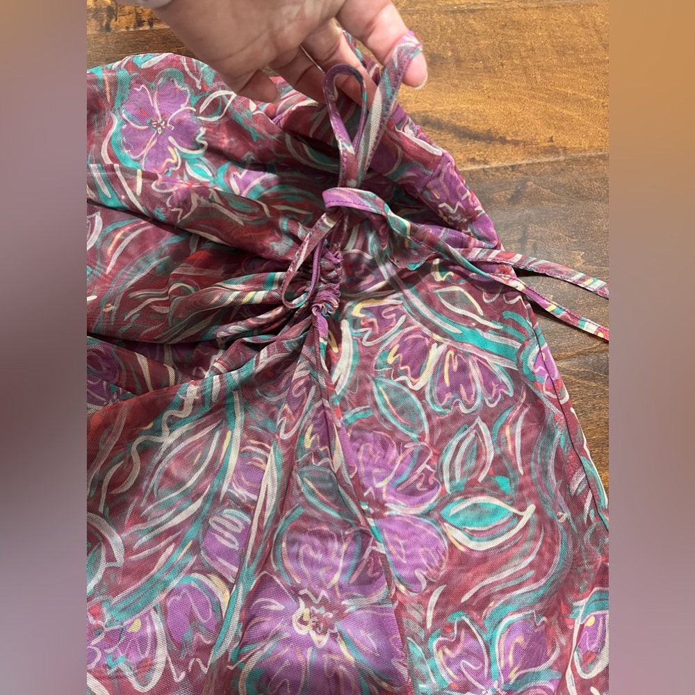 Free People Pink & Teal Paisley Long Skirt Set - Picture 8 of 10